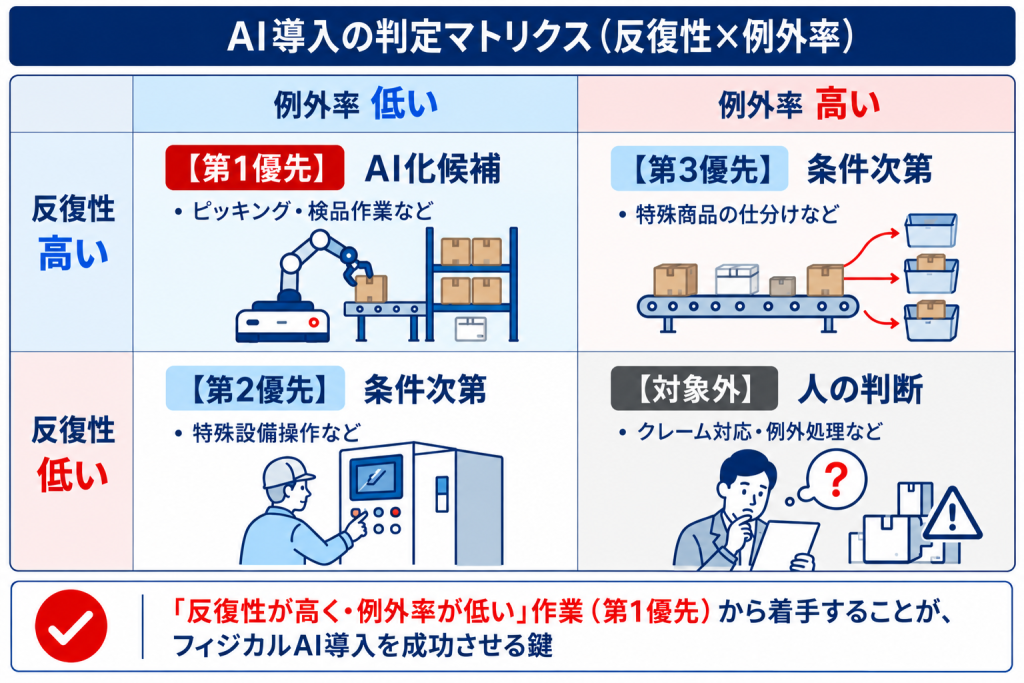 AI導入の優先順位のマトリクス