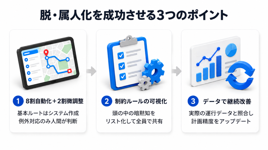 属人化を解消する3つのポイント